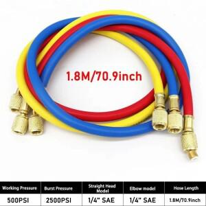충전 호스 튜브 키트 저손실 피팅 0.9M-3M AC (R134A, R12, R22 냉매용) 에어컨 매니폴드 게이지