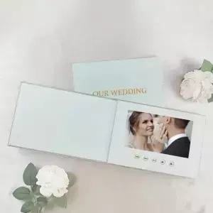 린넨 바운드 비디오 앨범 7인치 IPS 디스플레이 메모리 비디오북 웨딩 사진 프레임 스냅 4GB 러브 그리팅
