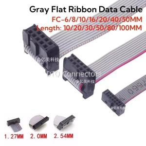 1PCS 1.27MM/2.0MM/2.54MM 피치 FC-6/8/10/16/20/40/50 핀 20/30/50/CM 회색 플랫 리본 Jtag Isp 다운로드