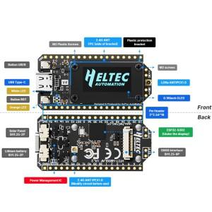 메쉬타스틱 헬텍 V4 0.96인치 OLED 태양광 전원 로라 32 개발 보드 GPS ESP32 SX1262 와이파이 BLE 아두이