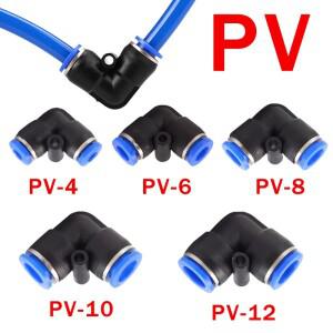 PV 각도 엘보 공압 퀵 피팅 플라스틱, 공기 부품 파이프, 푸시 인 워터 커넥터, 4mm, 10mm, 20/50/100 PCs
