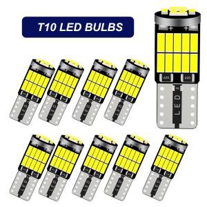 2/10개 W5W T10 LED 전구 캔버스 4014 SMD 초고휘도 168 194 5W5 자동차 실내 돔 독서등 번호판등 신호등