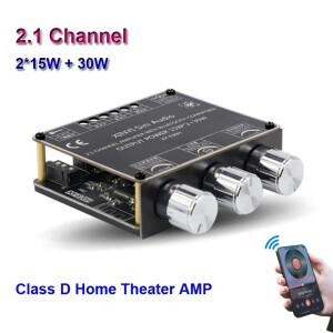 2.1 채널 2*15W+30W Bluetooth 전력 서브우퍼 증폭기 보드 HiFi 클래스 D 홈 시어터 오디오 스테레오 이퀄