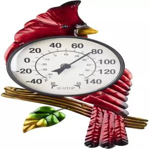 마트탑 야외 온도계 파티오 야드 정원용 카디널 대형 벽 장착 외부