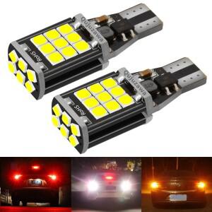 2PCS  T15 W16W 슈퍼 밝은 LED 자동차 테일 브레이크 전구 차례 신호 Canbus 백업 역방향 램프 주간 러닝