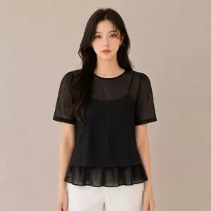 JJ지고트 제이제이 지고트 플레어라인 뷔스티에 시스루 블라우스 GS8N0BL251 1389706