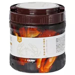 어촌명가 국내산 연평도 암꽃게 알꽉찬 하프컷 한입 간장게장 3개 1.2kg 식사 혼밥 즉석요리 회식 한식 중