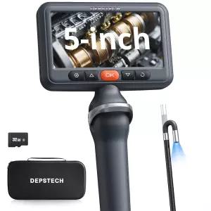 DEPSTECH 조명이 있는 관절형 보어스코프 카메라 5인치 IPS HD 화면 양방향 프로브가 산업용 내시경 검사