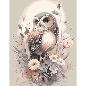 Mrnsiet Owl은 크로스 스티치 키트, 초보자용 동물 스탬프 홈 데코용 니들포인트 패턴 자수 키트 및 공예품 12 16인치를 세었습니다