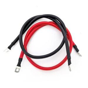 6 AWG 배터리 케이블 3FT 6 게이지 순수 구리 배터리 인버터 케이블 5/16 루그 양쪽 끝 전원 인버터 와이어 자동차용 태양광 파워 인버터 해상 보트 RV 자동차 오토바이(3FT)용으로 설정된 전원 인버터 와이어