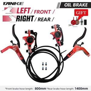 TANKE MTB 자전거 유압식 디스크 브레이크 세트 160mm 로터 오일 캘리퍼 플레이트 앞뒤 산악 클램프 22.2mm