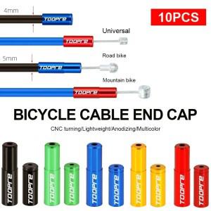 TOOPRE 알루미늄 합금 자전거 케이블 엔드 캡 MTB 도로 브레이크 시프터 하우징 와이어 먼지 커버 4mm 세트