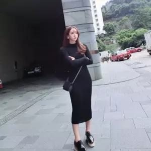 친절한탄씨 여성 슬림핏 니트 골지 롱원피스 가을원피스 2컬러 니트원피스 롱원피스 니트골지 니트