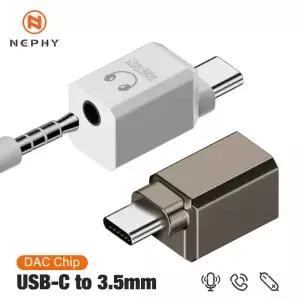USBC to DAC 3.5mm HiFi 오디오 AUX 마이크 사운드 카드 384kHz 32비트 어댑터 KT02H20 OMTP CTIA 호환