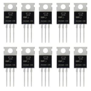 BOJACK BT136-600E 트라이악 사이리스터 게이트 트리거 4A/600V 스루홀 TO-220AB로 BT136-600 BT136-600D(팩 10개) 교체