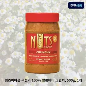 넛츠어바웃 무첨가 100% 땅콩버터 크런치, 500g, 1개