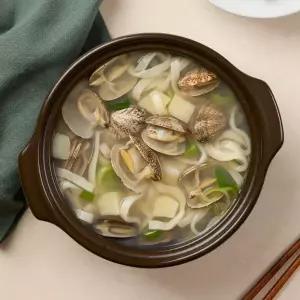 쿡솜씨 일면식 바지락칼국수 생 칼국수 밀키트 4팩 냉동 바지락+생면+야채+육수 구성