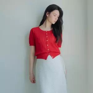 [스타필드 고양 로엠] 반팔 스칼럽 가디건 RMCKG26R13