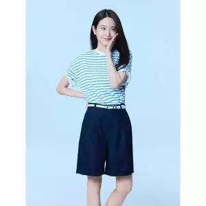 [하프클럽/폴햄]여성 쿨링 컴포트 데님 원턱 쇼츠_PHG2DH2053