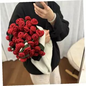 뜨개 장미 꽃다발 담요 블랭킷