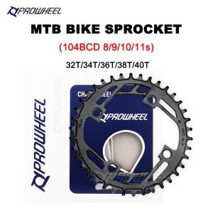 PROWHEEL 산악 자전거 좁은 와이드 체인 링 32T 34T 36T 38T 40T 휠 104BCD MTB 스프로킷 투스 플레이트 크