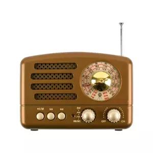BT116 브라운 레트로 블루투스 스피커 충전식 FM라디오 Micro SD카드 USB메모리 AUX입력