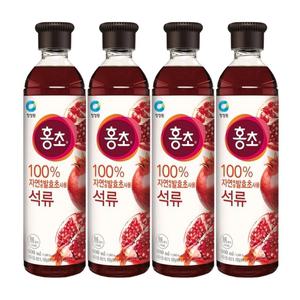 청정원 홍초 석류 900ml 4개