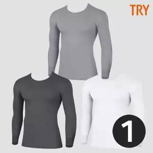 [TRY]트라이 남자면내복상의 순면 60수 양면 겨울 보온내의 긴팔 할아버지 국산