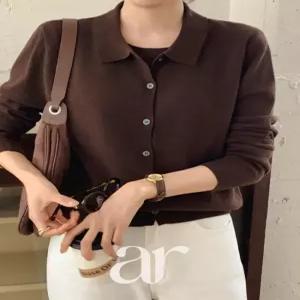 (국내제작)울함유 (전직원소장템/구김X/레이어드한듯) 뉴오브 울 니트 레이어드 나시 카라 가디건 nt5299