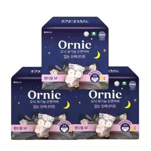 쌍용 오닉 유기농 순면커버 입는 오버나이트 중형 4개입 3팩(중형날개8p증정)