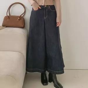 스타일나 여성 겨울 기모 논페이드 생지 큐롯 와이드 데님팬츠 통청바지 854648
