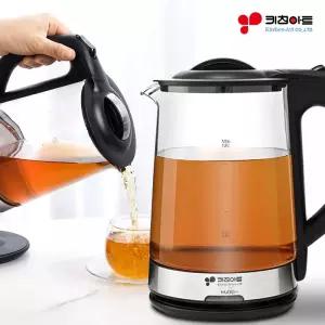 허브 무선 전기포트 1.8L 대용량 전기 유리포트 커피포트 티포트 전기주전자