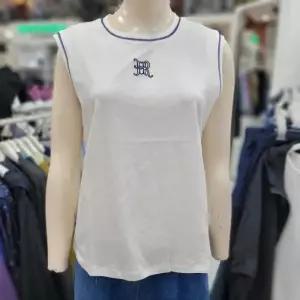 크로커다일레이디 DP01 실켓면라운드티셔츠 면실켓소재로고자수포인트라운드민소매티