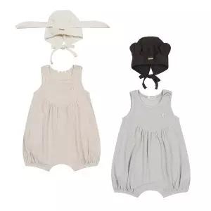 [아가방][더센트럴] 아가방 여름 소프트민소매바디슈트(모자)(GREY,BEIGE)_01T327