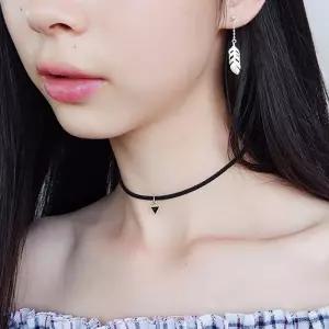세모 초커 목걸이 팬던트 얇은줄 데일리 포인트 여자 남자 레이어드