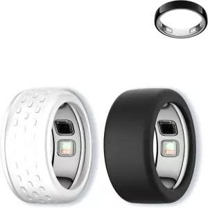 Oura Ring 5와 호환되는 실리콘 커버 WUNIAK 2팩 스마트 링 보호 슬리브 부드러운 긁힘 방지 케이스