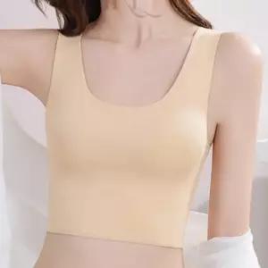 오너클랜 실키 납작 얇은 패드 고정형 런닝 속옷 브라 브라탑 플랫브라 납작브라 편한브라 브라탑