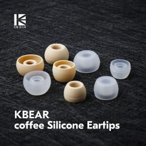 KBEAR 커피 이어팁 (S/M/L/XS) 소프트 실리콘 교체용 클리어 이어버드 KZ 이어폰용