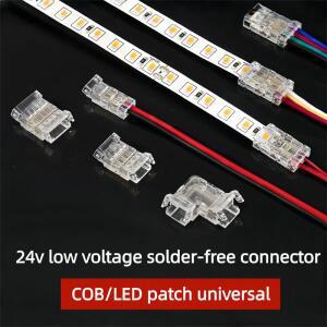 COB/SMD LED 스트립  무용접 커넥터 12V24V 저전압 퀵 8mm 10mm 직각 코너 중간