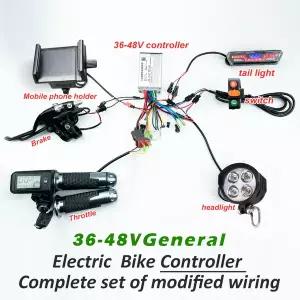 전기 자전거 컨트롤러 스쿠터 듀얼 모드 브러시리스 스로틀 키트 36V 48V 60V 350W 500W 1000W