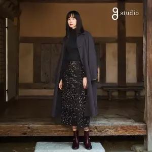 지스튜디오 [런칭가179000] 24FW 아세테이트혼방 롱 트렌치코트1종
