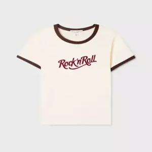 후아유 WHOAU Rock Lettering Ringer T-shirt F WHRAG721F