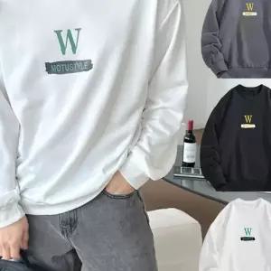 남자 라운드넷 긴팔티 봄가을 캠퍼스 데일리 면티 맨투맨 티셔츠 프린트 상의