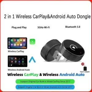 2026 스마트 2in1 AI 박스 유선 CarPlay 차량용 지능형 시스템 무선 동글 안드로이드 오토 어댑터