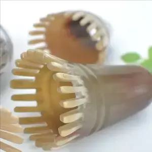 새로운 와이드 칫솔 마사지 빗 두피 브러쉬 뿔 구아사우더 인체공학적 손잡이 엉킴 풀기 비듬 제거