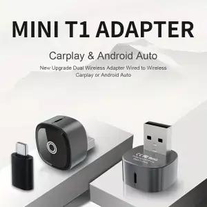 벨렉 무선 카플레이 안드로이드 오토 어댑터 미니 USB 동글 스마트 컨버터 모든 차량용 플러그 앤 빠른
