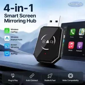 미니 카플레이 2026 4 in 1 무선 어댑터 애플 미러링크 안드로이드 오토 연결 와이파이 블루투스 USB