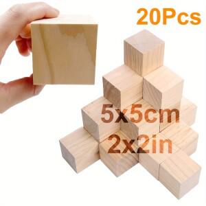 20PCS10PCS5PCS1PCS 2인치 나무 큐브 블록 - 공예 제작