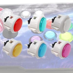 10PCS 투명 아케이드 푸시 버튼 30mm  Sanwa 게임 부품 액세서리 교체