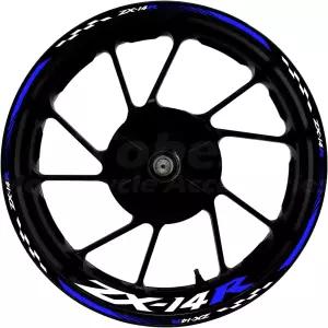 가와사키 ZX-14R 2006-2024용 멋진 17인치 휠 림 스티커 파란색 반사 비닐 스트라이프 키트 방수 자가 접착